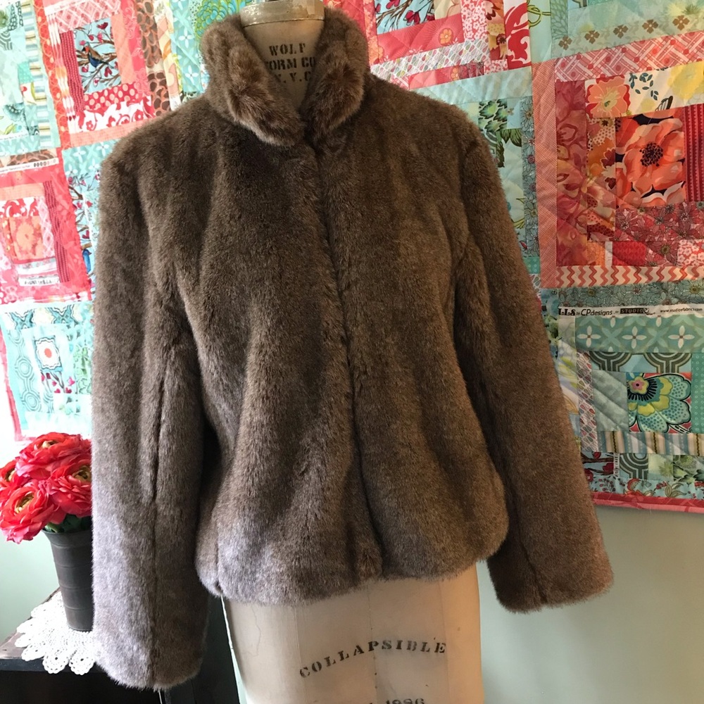 Vintage Jones New York Faux Fur Coat